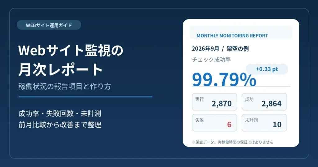 Webサイト監視の月次レポートの作り方。稼働状況の報告項目と例