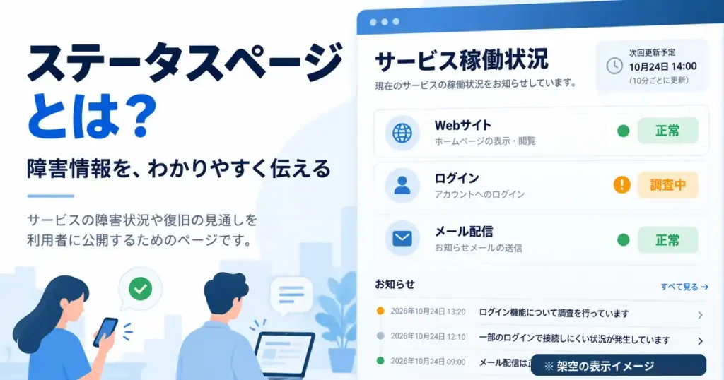 ステータスページとは？障害情報を利用者に公開するメリットと運用方法