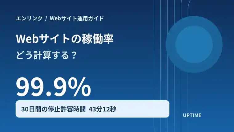 Webサイトの稼働率を計算する方法。99.9％の停止時間も具体例で解説